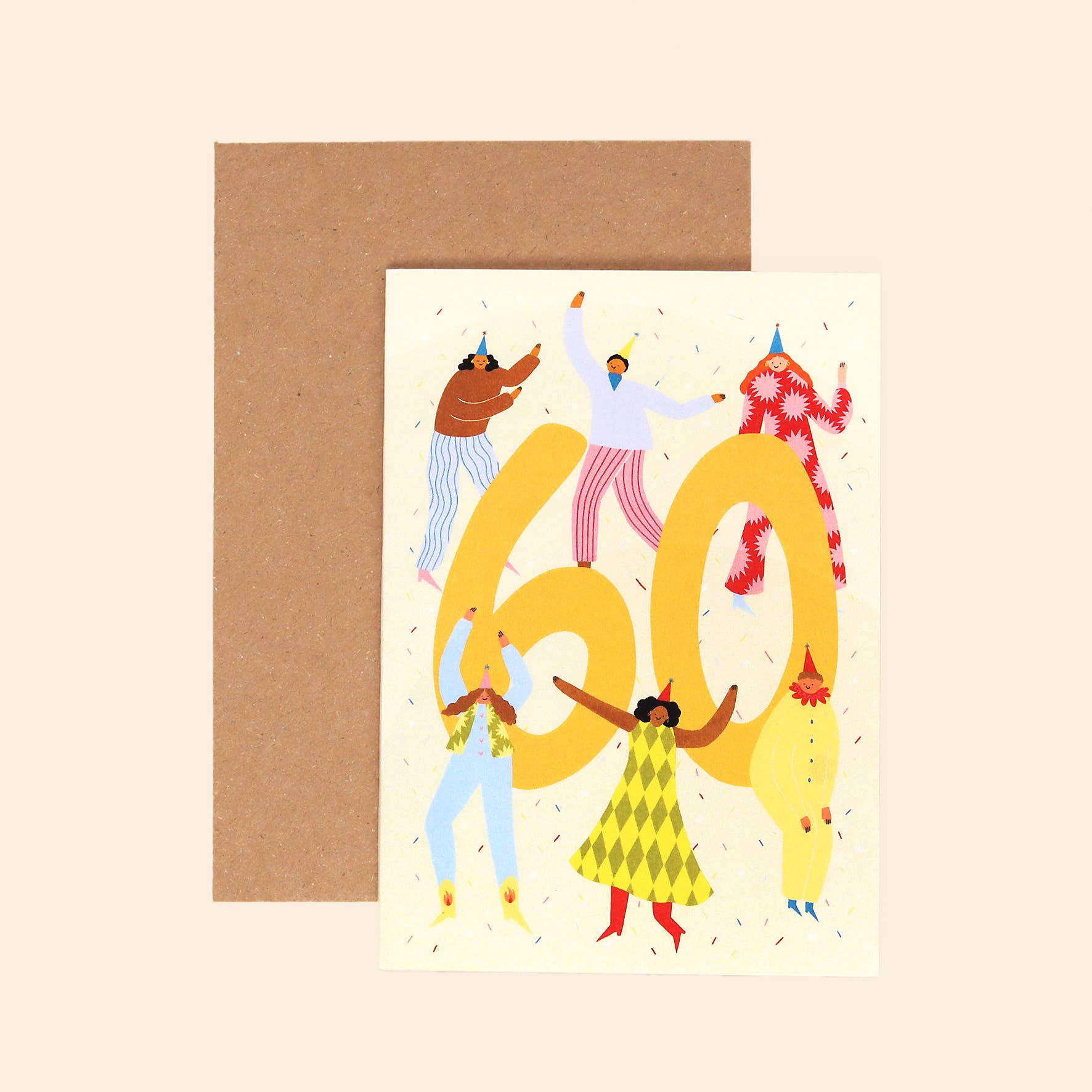 Little Black Cat Illustrated Goods - Vendita all'ingrosso Biglietti di auguri - Biglietto di compleanno per 60 anni | Carta numerata | Sixty | Milestone0