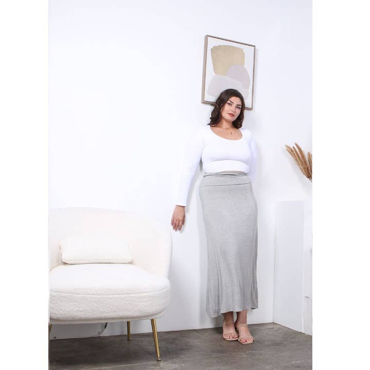 Azules Clothing - Wholesale Skirt - Women's - Azules Plus Boho Maxi: Elegant Soft & Stretchy Skirt4