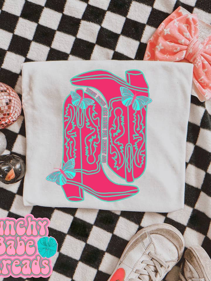 Butterfly Boots Kids Tee for wholesale by Punchy Babe Threads