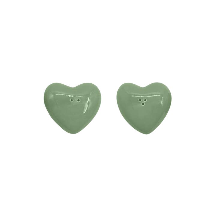 Matcha heart salt and pepper set L7 W6.5 H2cm for wholesale by Opjet Paris
