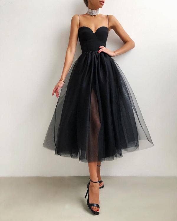 Queen Fashion - Wholesale Dress – Women's - Women's Fall Wedding Guest Dress Strapless Mesh Party Dress2