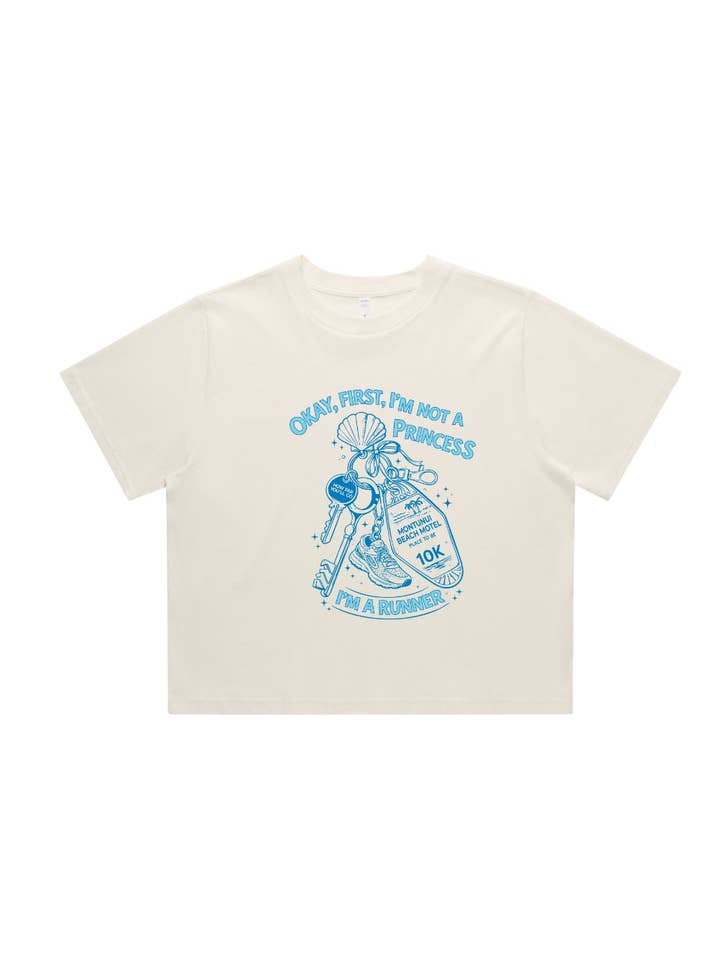 I'm not a Princess Runner Women's Crop T-Shirt for wholesale by Sarah Marie Running Co