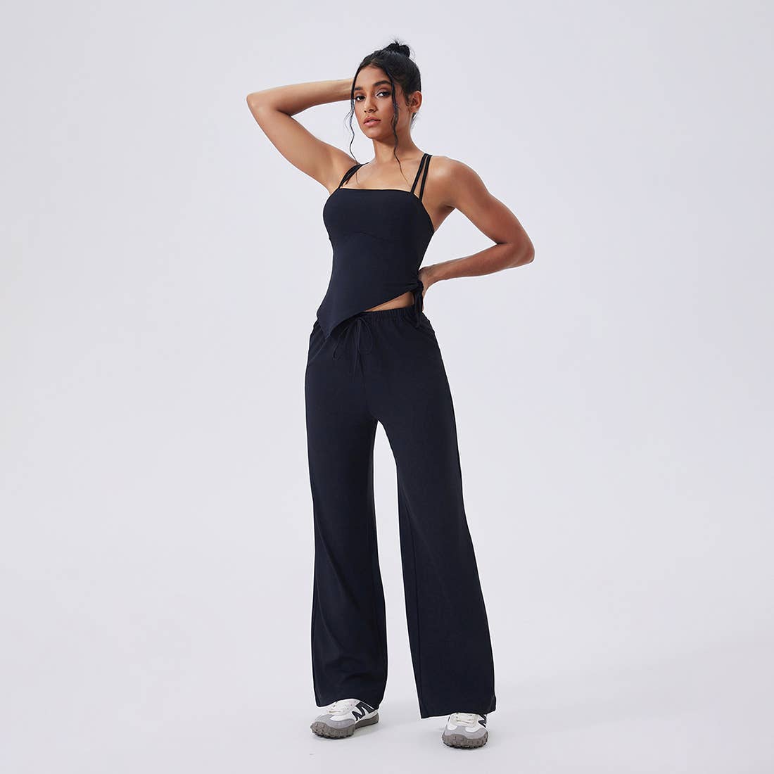 Sodalemon – wholesale Activewear set – Women′s – Square-Neck Yoga Set:Sports Bra+Wide-Leg Pants0