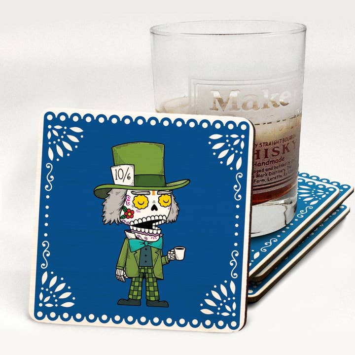 Fresh Prints of CT - Wholesale Coasters - Mad Hatter - Day of the Dead Coaster