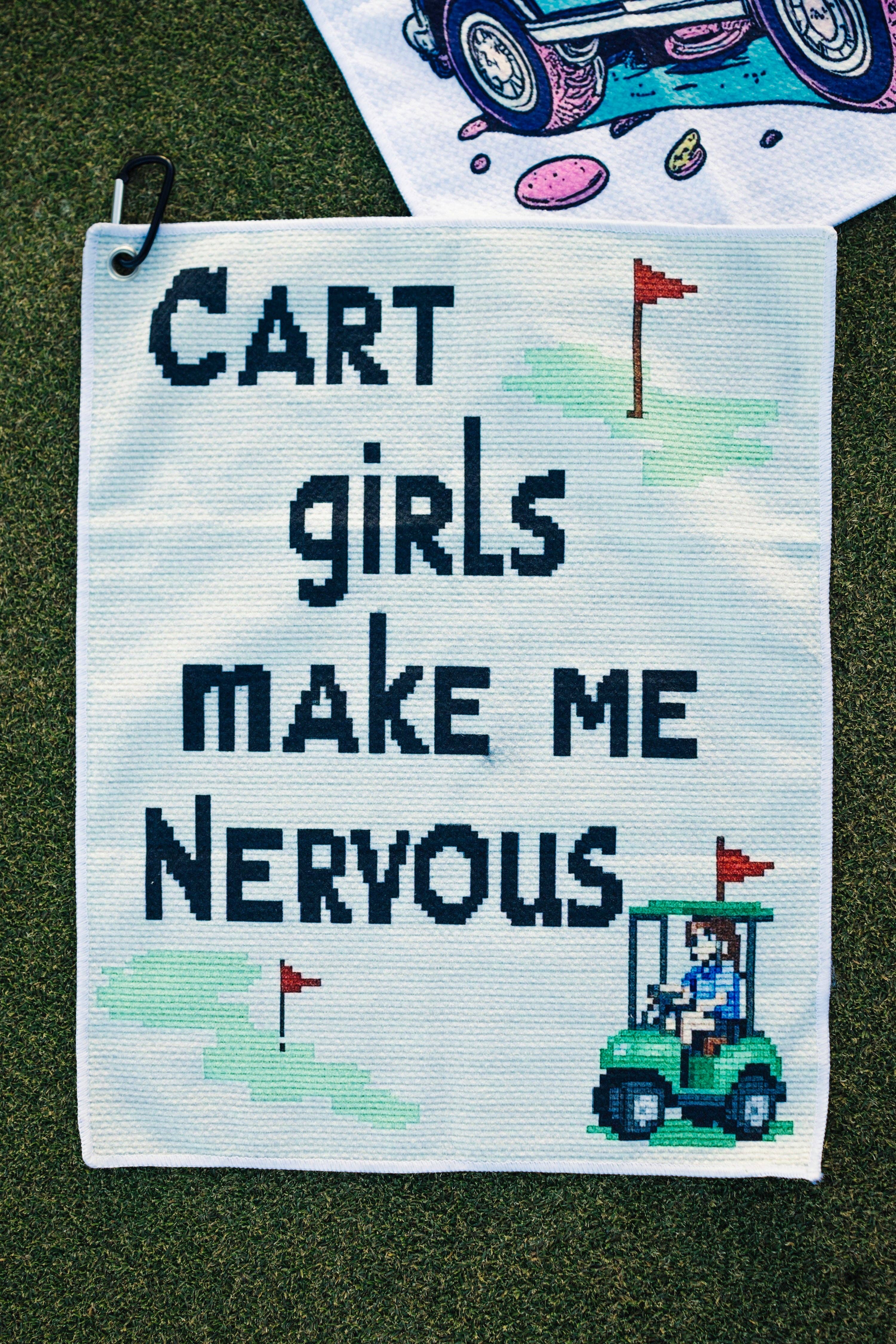 Shank It Golf - Wholesale Sports Towel - Cart Girls Make Me Nervous Golf Towel1
