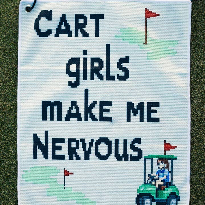 Shank It Golf - Wholesale Sports Towel - Cart Girls Make Me Nervous Golf Towel1
