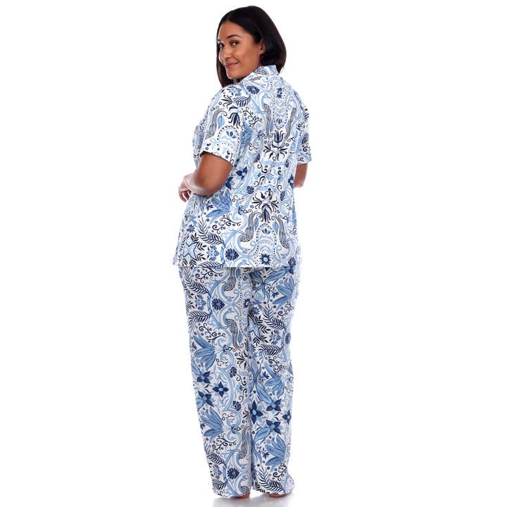 WHITE MARK - Vente Haut et bas de pyjama – femme - Pyjama Tropical - Grandes Tailles3