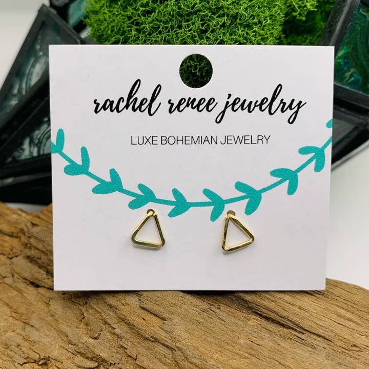 Rachel Renee Jewelry - Wholesale Stud/Post Earrings - JAMIE Triangle Hammered Stud1