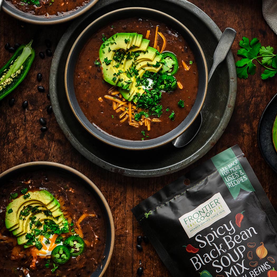 Frontier Co-op - Wholesale Soup - Spicy Black Bean Soup Mix (Just Add Black Beans) Non-ETO3