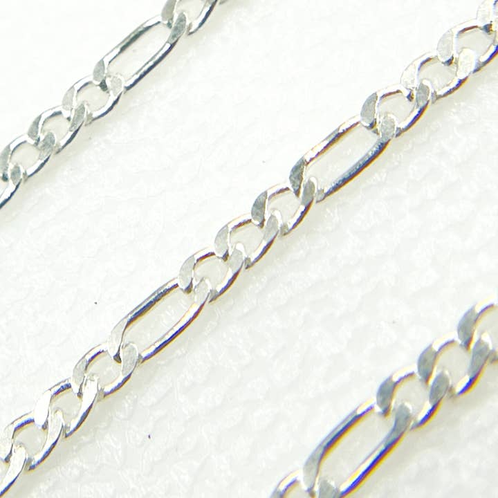 Jewels & Chains - Wholesale Link & Chain Necklace - Y109SS. Sterling Silver Flat Figaro Link Chain