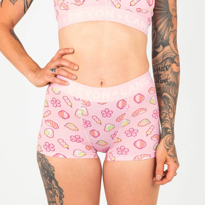 Devon + Lang - Wholesale Underwear - Women's - Bria Women's Boyshort - Sakura Snacks1