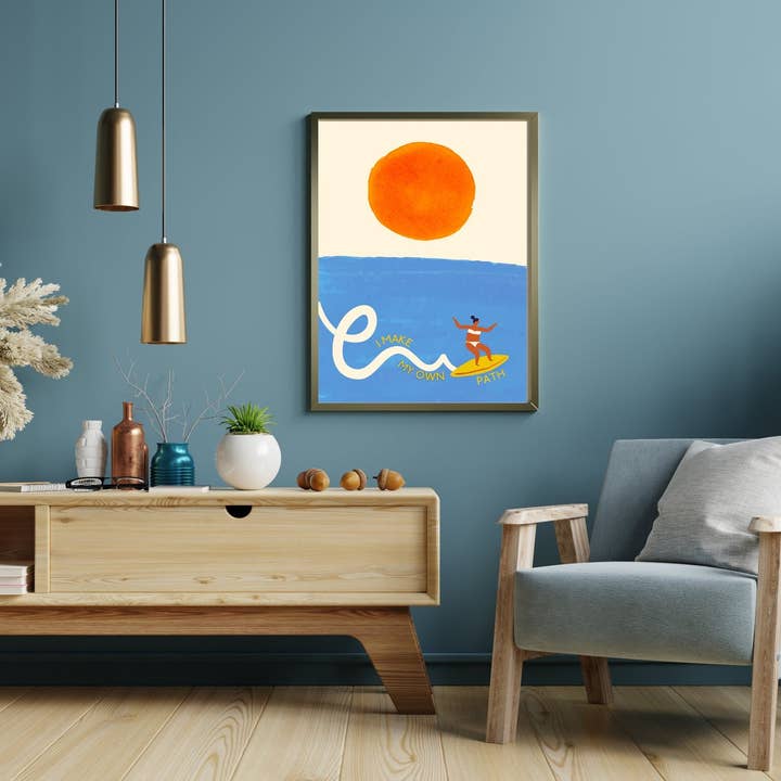 Wandkunst Surfer — I Make My Own Path — Home Decor für den Großhandel von CardCraft