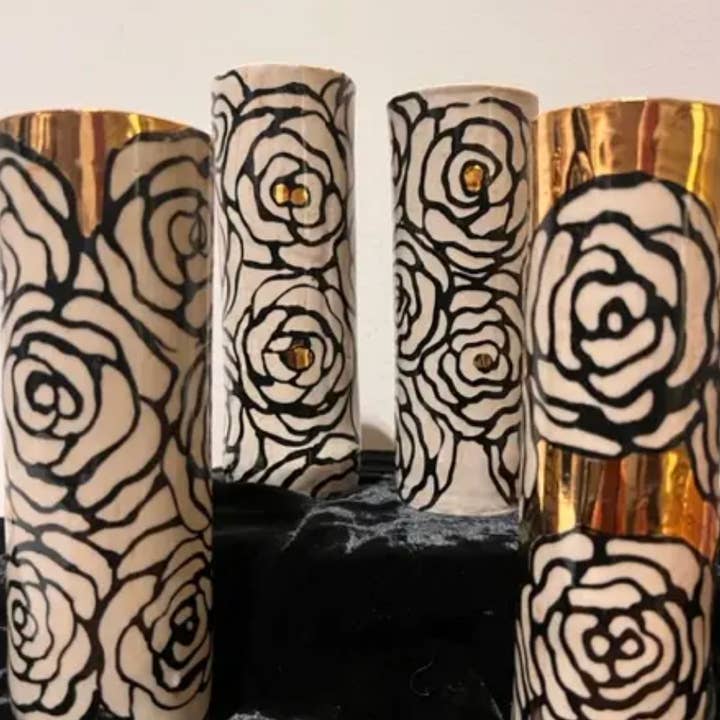 The Gilded Bloom – Small Handmade Vase Drenched in 22K Gold for wholesale by Hsieh Clay SF