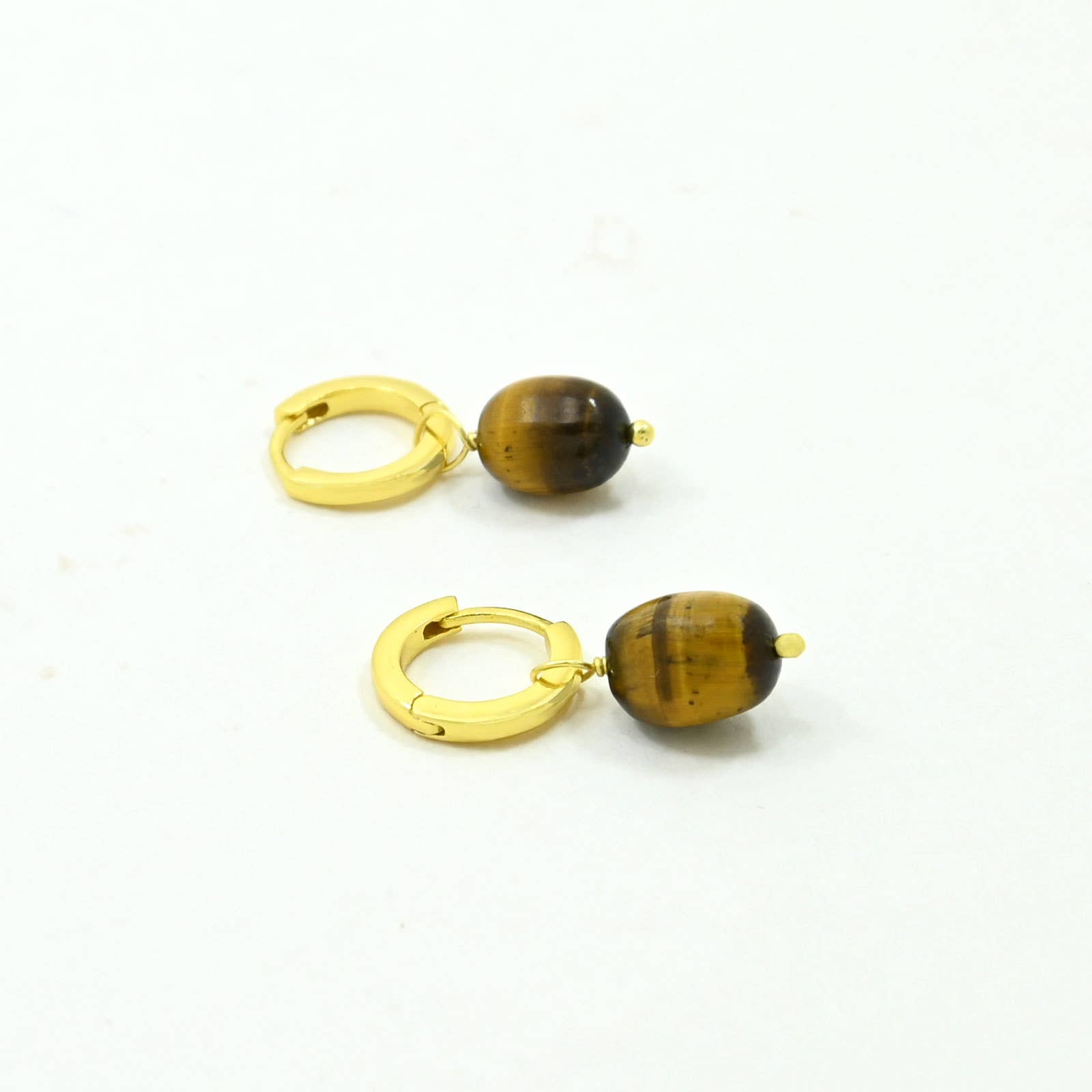 Schmuckoo Berlin - Wholesale Hoop Earrings - Flo Hoop Earring Gold Plated - Tiger's Eyer