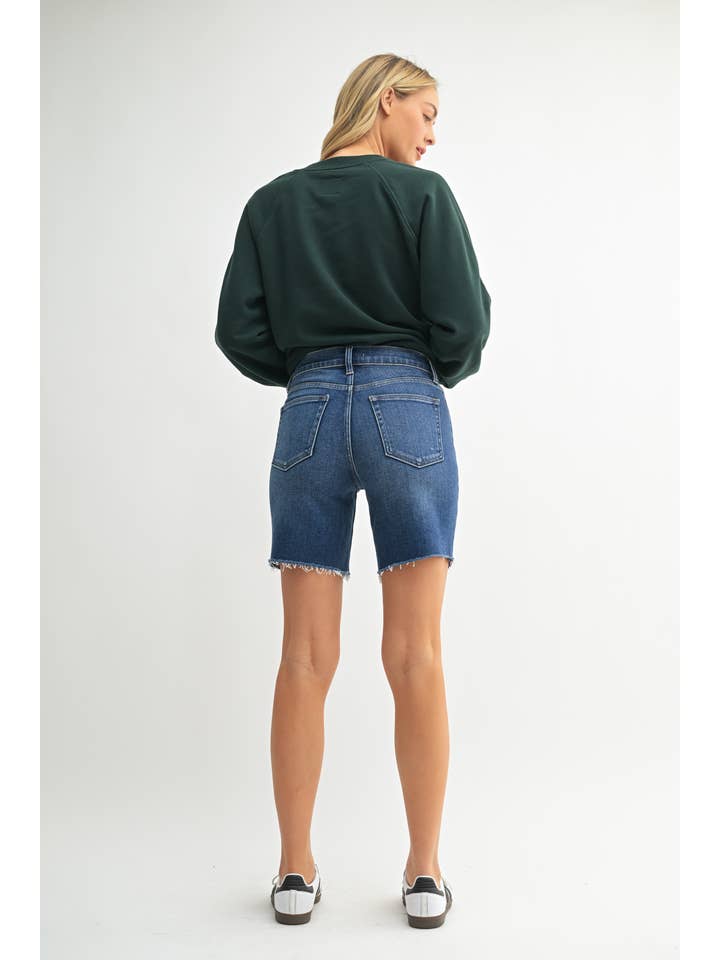 JBD - Wholesale Shorts - Women's - DH824 - DK - Scissor Cut Longer Length Short3