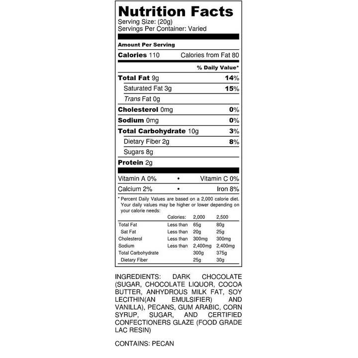 Millican Pecan Company - Wholesale Chocolate Covered Sweets - Buy Dark Chocolate Pecans - Bag1