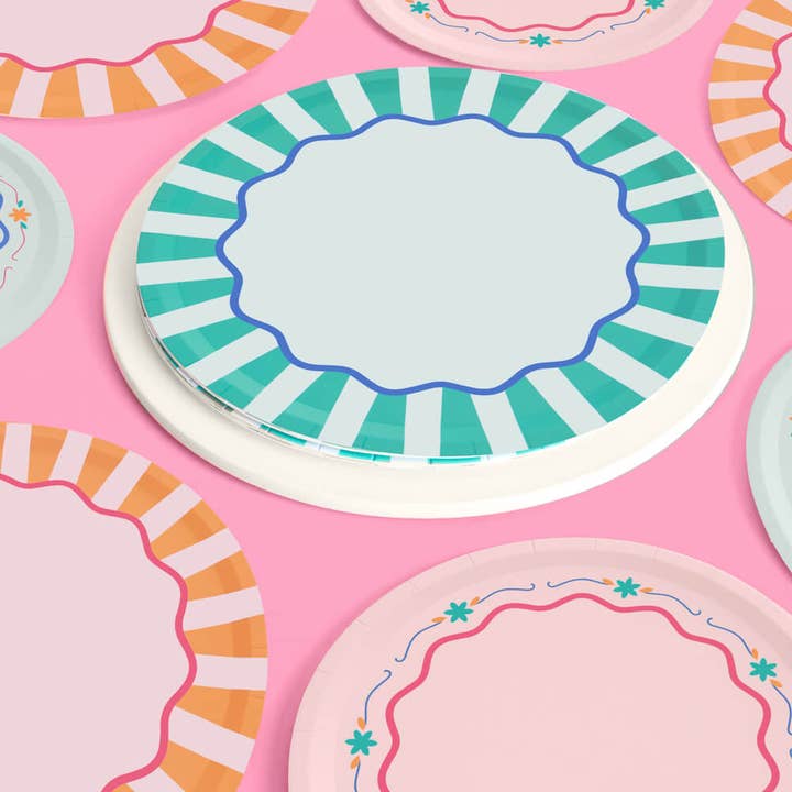 xo, Fetti - Wholesale Dinner Plate - Italian Summer Plates, Bachelorette, Birthday