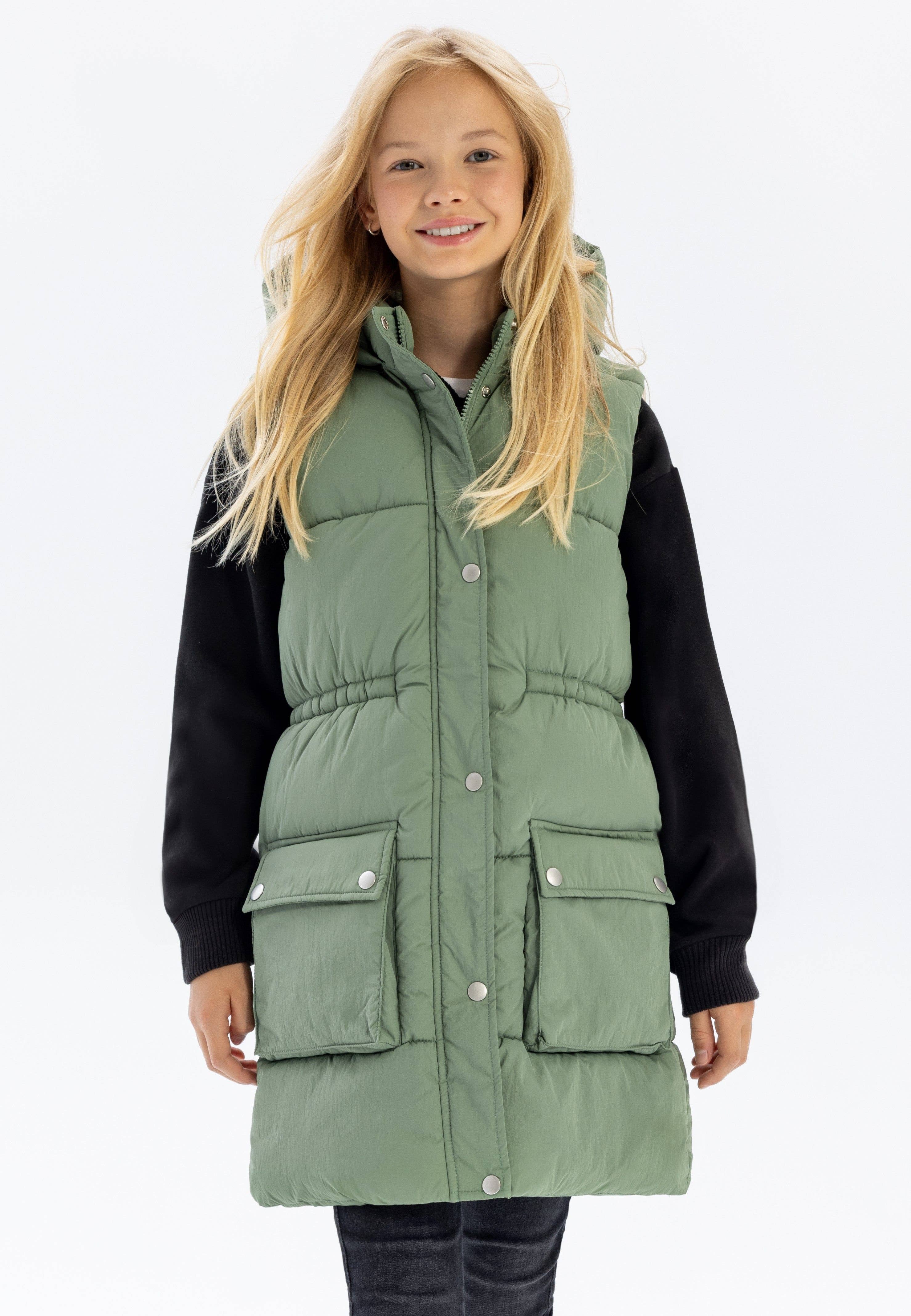 Minoti sp. z o.o. - Wholesale Outerwear Vest - Kids - Girls Padded Gilet with Snap Fastening0