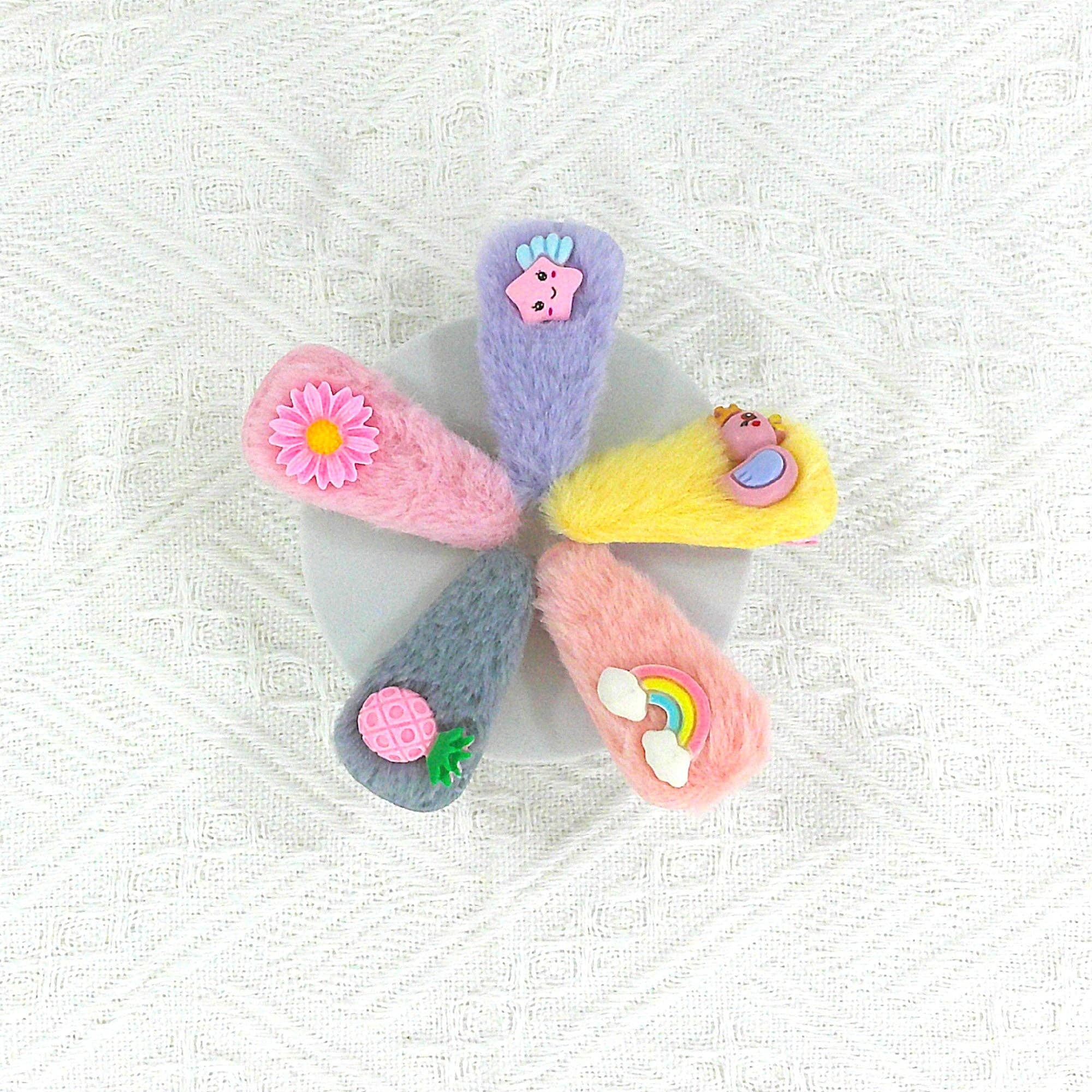 TAPA fashion – Clips para cabelo - Criança por atacado – Ganchos de Cabelo com Pom Pom de Desenhos Animados para Crianças BH4229-3 (12PC)0