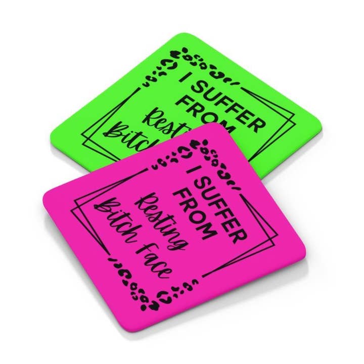 Resting Bitch Face Leopard Print Coaster for wholesale by Scouse Bird Shop