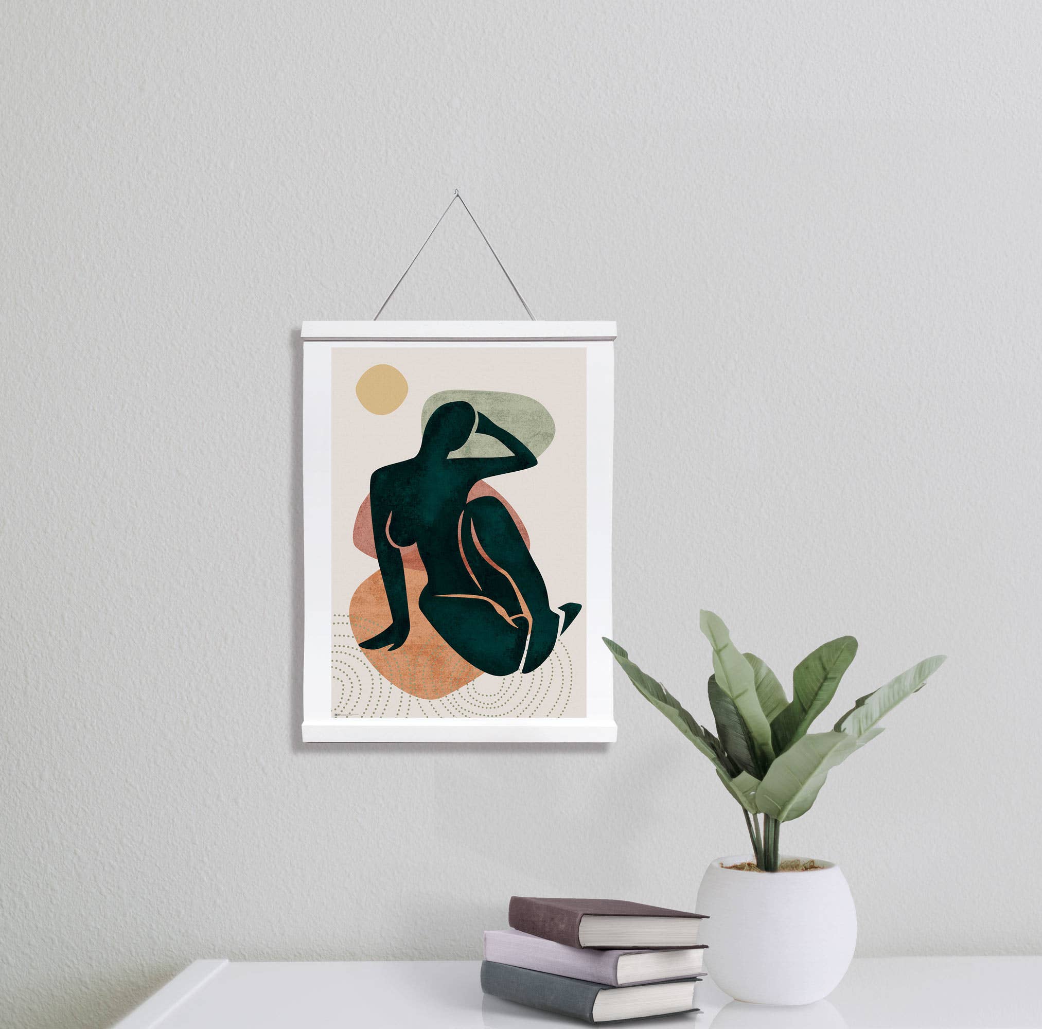 Impact Merch. - Wholesale Tapestry/textile hanger - Wooden Hanger 30cm - White - Fits A3 Portrait Print1