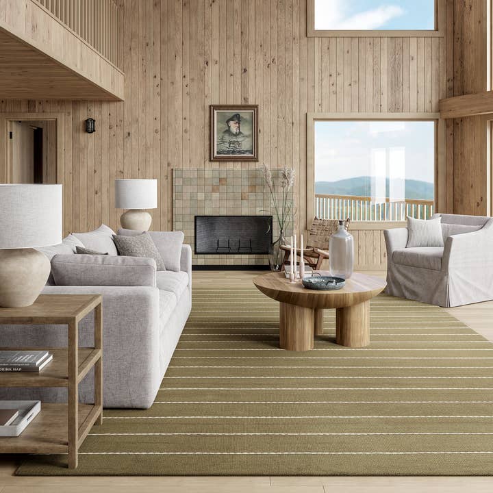 Tapis de zone en laine rayé Nightwalk pour la vente par nuLOOM