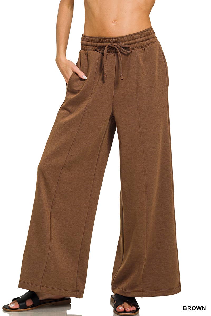 42POPS - Wholesale Pants - Women's - .....1024 Scuba Drawstring Wide Leg Pants w/  Pockets SI-289757