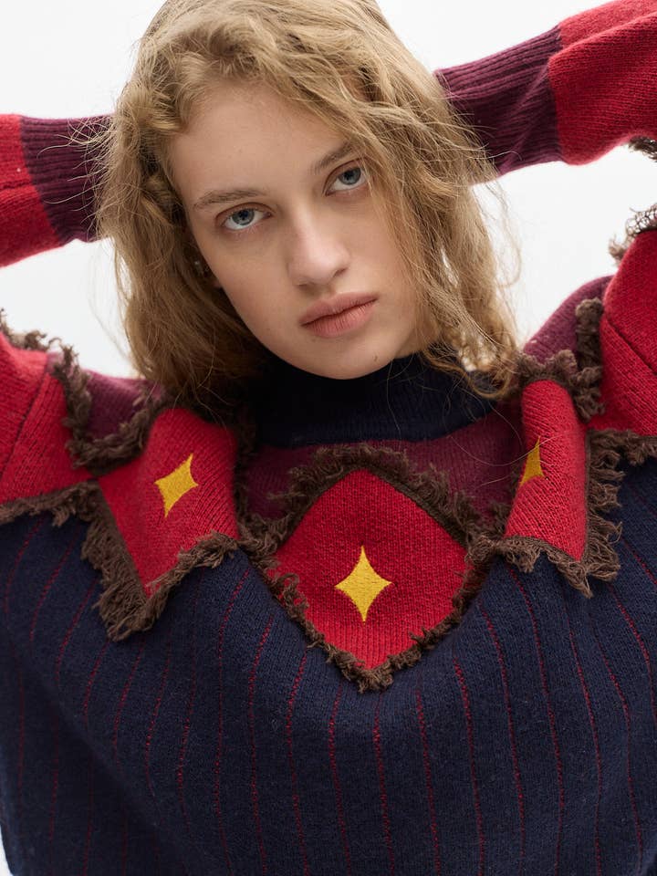 Alpes Knit sweater _ Cherry for wholesale by Pastiche