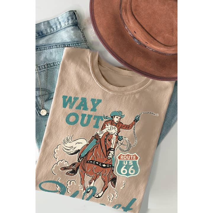 Route 66 Kortärmad T-shirt för wholesale av Amused by Blue