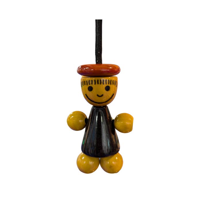 Ethiqana Handmade, Fair Trade Toys Gifts & Décor – Großhandel Schlüsselanhänger – Unisex – Smiling Android Schlüsselanhänger — Schwarz
