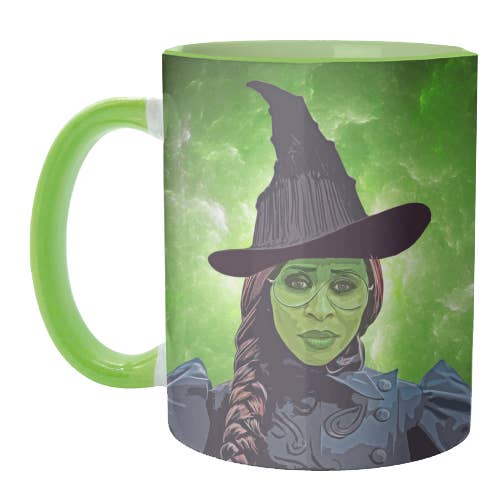 Mugs 'Green Witch' by DOLLY WOLFE for wholesale by ART WOW