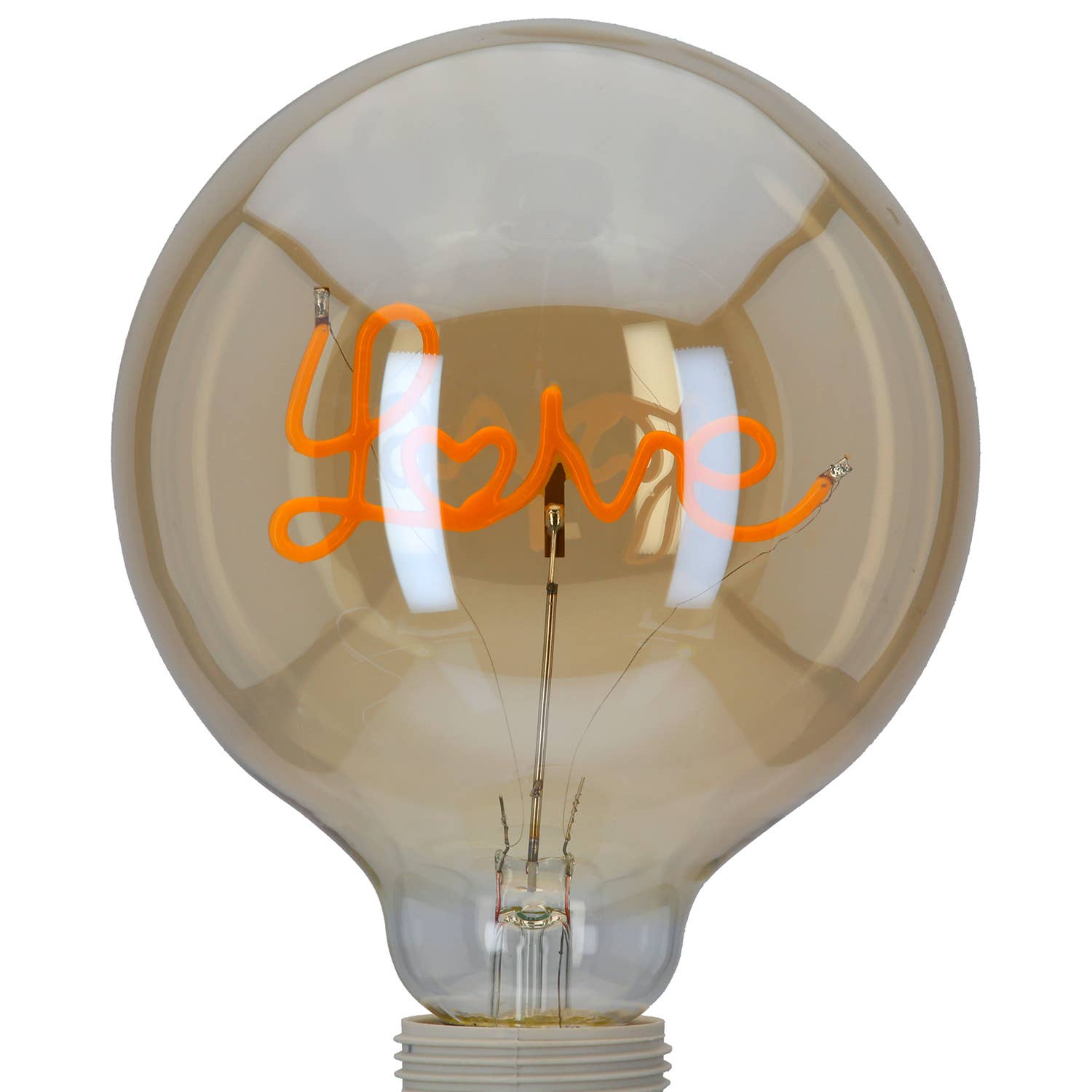 Light bulb (LED) Love orange H. 17 cm, pack of 2 for wholesale on Faire2