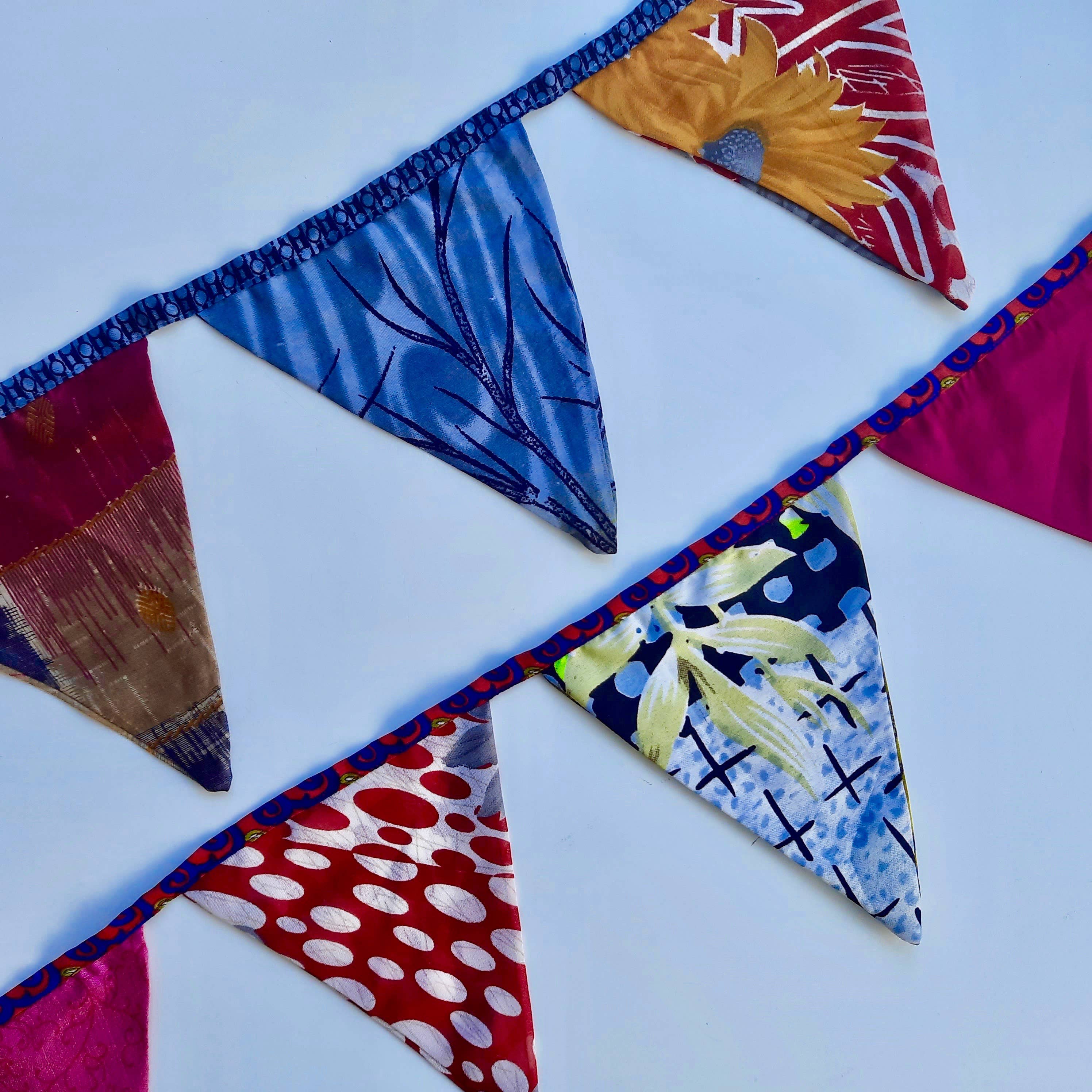 Green Frog India - Wholesale Bunting/Garland - Upcycled Sari Bunting Garlands and Pennant Flags5