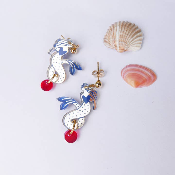 Sirena dangling earrings, handmade in Italy for wholesale by BiCA-Good Morning Design