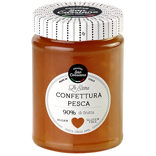 CASCINA SAN CASSIANO SRL – Engroshandel Marmelade – Ekstra Ferskenmarmelade 340 g - Vegansk - Glutenfri0