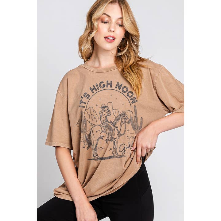 HRTandLUV - Wholesale Tunic - Women's - ITS HIGH NOON OVERSIZED GRAPHIC TEE2