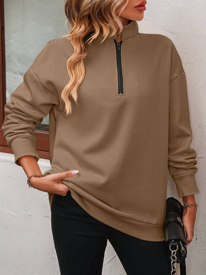 Lovesoft - Wholesale Sweatshirt – Women's - Semi-zipper Long-sleeved Sweatshirt12