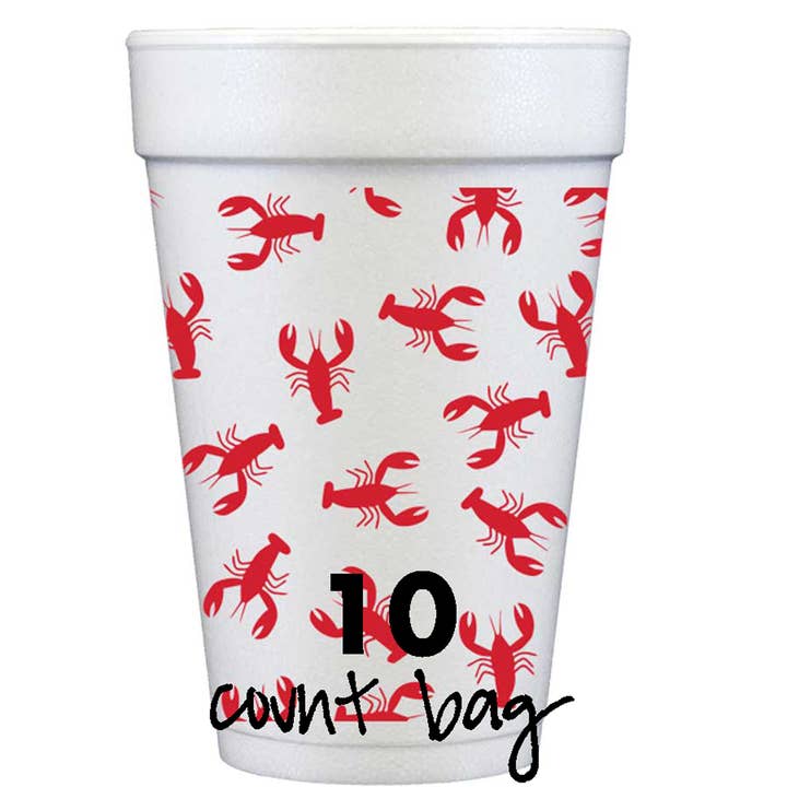 Crawfish/Lobster Boil - Wrap Styrofoam Cup (10 ct bag) for wholesale by Two Funny Girls
