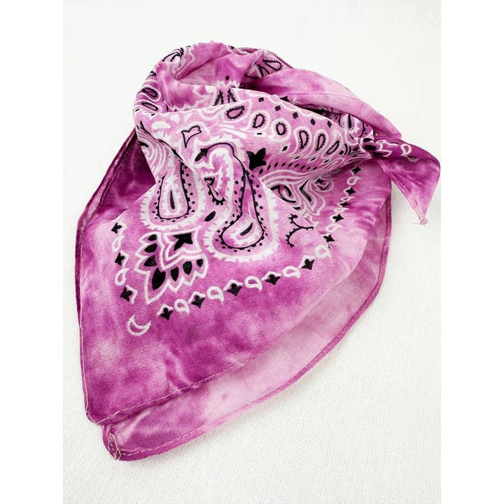 MIX COLOR Tie Dyed Pasley Pattern Bandanas for wholesale on Faire2