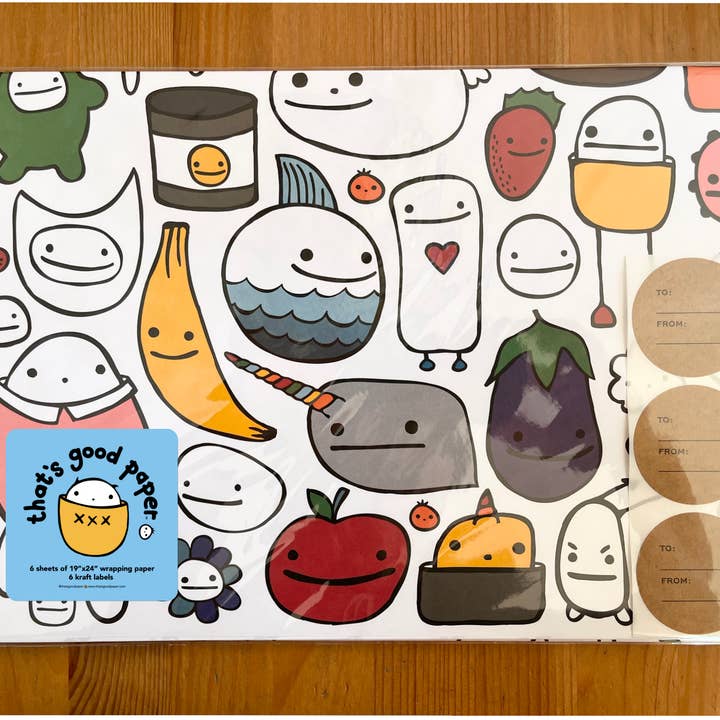 Pacote de papel de embrulho dobrado de objetos coloridos por atacado de That's Good Paper