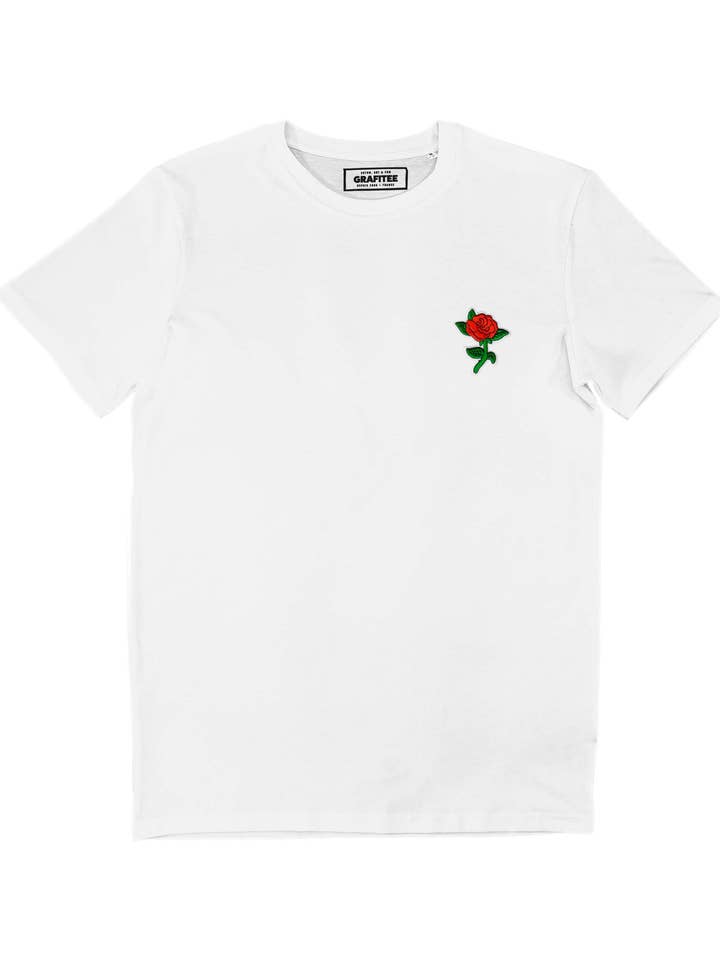Pink T-shirt (embroidered) - Romantic Flower Patch T-shirt for wholesale by Grafitee