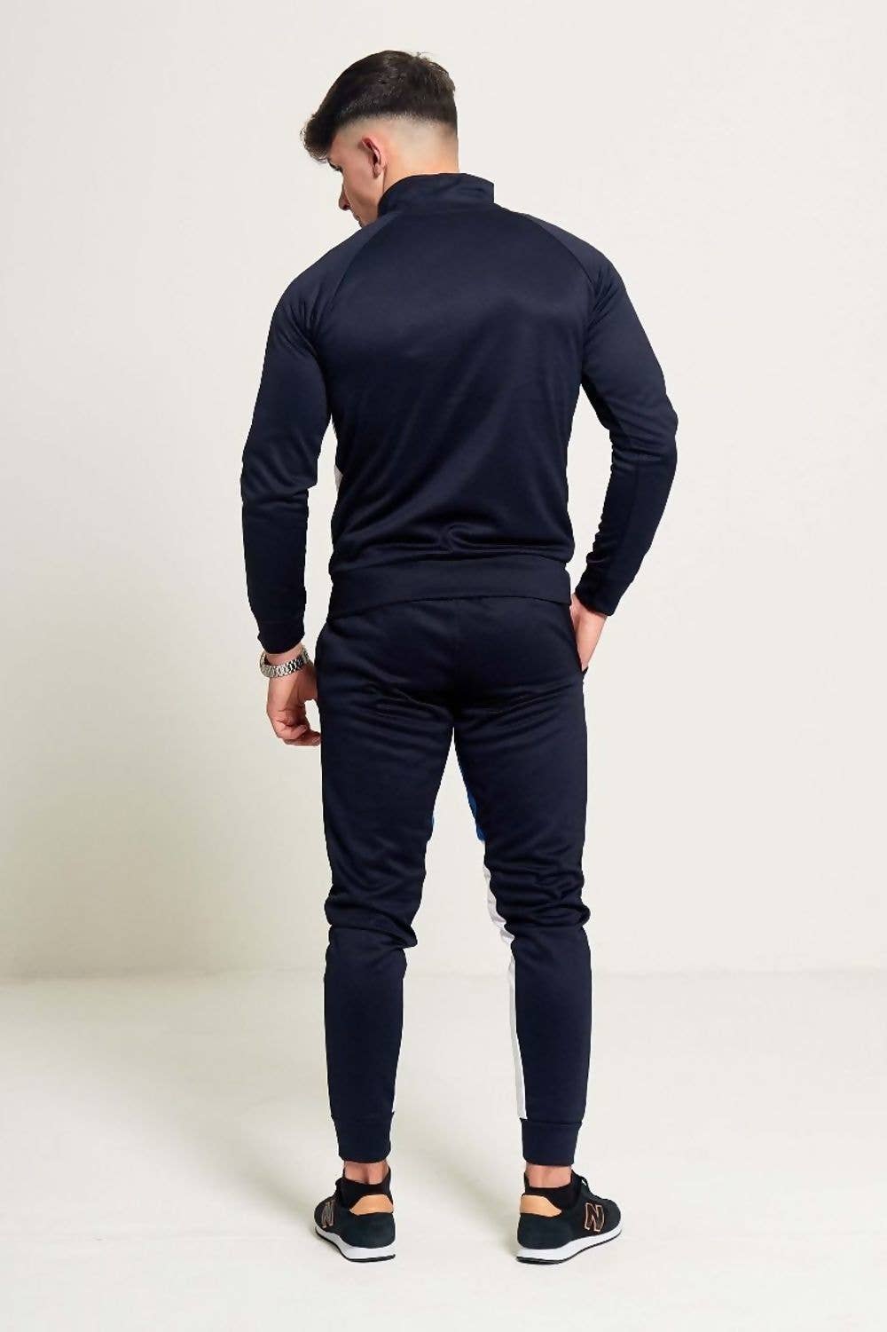 Navy ZIP THROUGH COLLARED TRACKSUIT for wholesale on Faire2