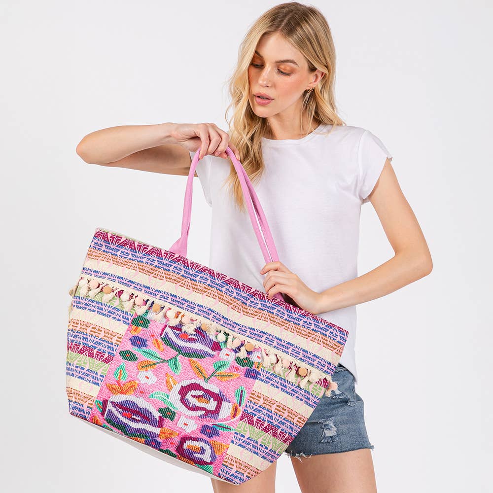 Wholesale fringe canvas tote bag for your store