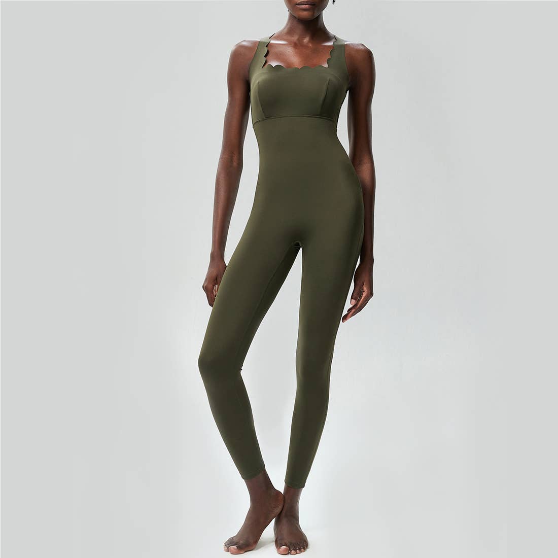 Sodalemon - Wholesale Activewear Set - Women's - Women Wave Shape Fitness Set Yoga Cross Back Jumpsuit3