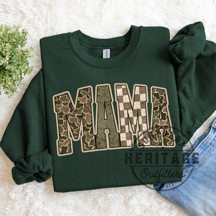 Camo Mama – Gildan Crewneck por atacado de Southern Heritage Outfitters