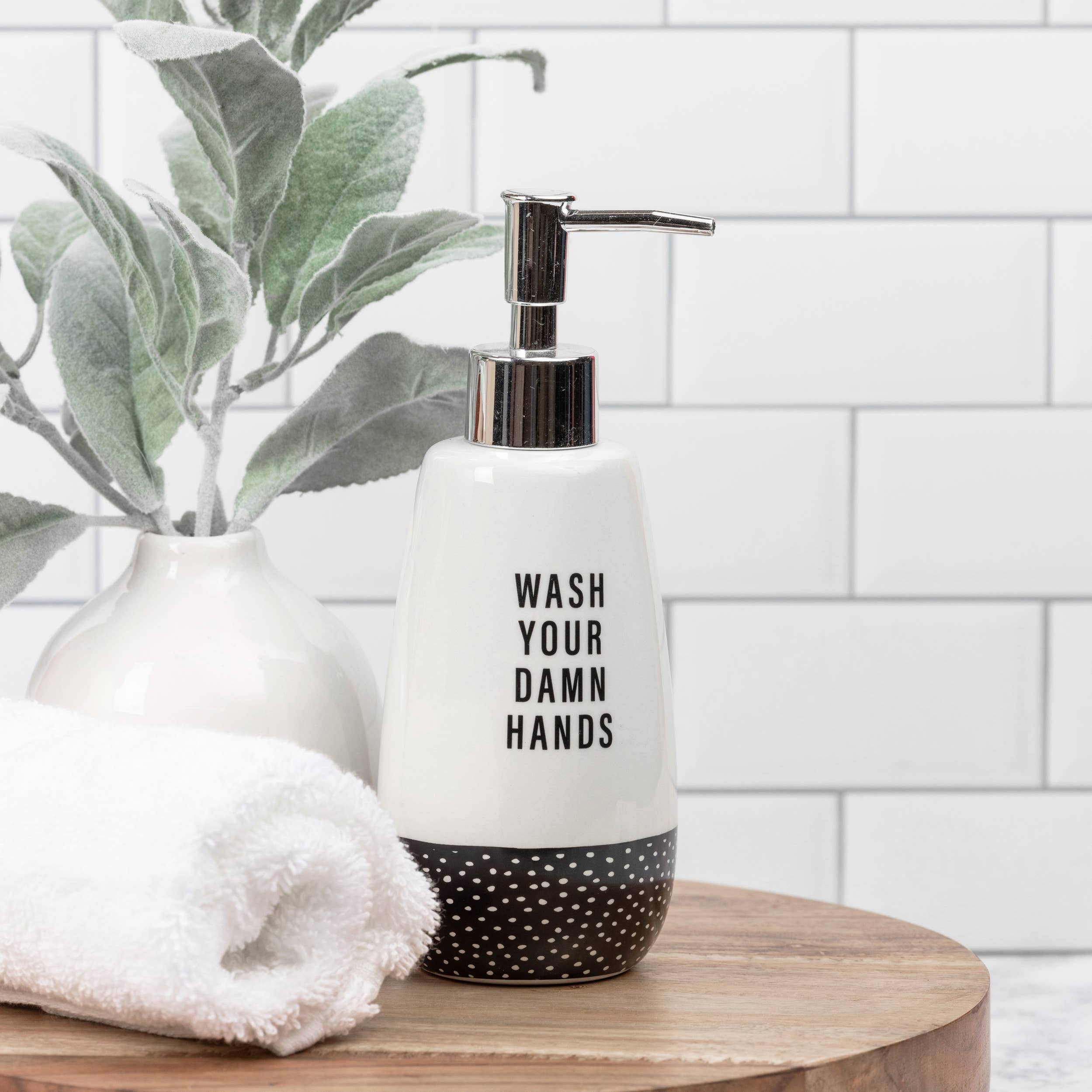 Totalee Gift - Wholesale Soap Dispenser - SALE Ceramic Multicolor Wash Your Damn Hands Soap Dispenser1