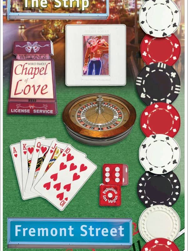 Las Vegas Cardstock Sticker for wholesale by Paper House Productions