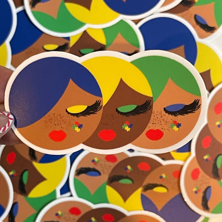 Sparkle Blu - Wholesale Sticker - Spectrum Beauties, Autism Awareness Woman Sticker1