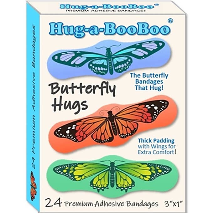 Hug-a-BooBoo – wholesale Plasters/bandages – Kids & Baby – "Butterfly Hugs" Fun Pretty Novelty Bandages, Gift Idea 24ct