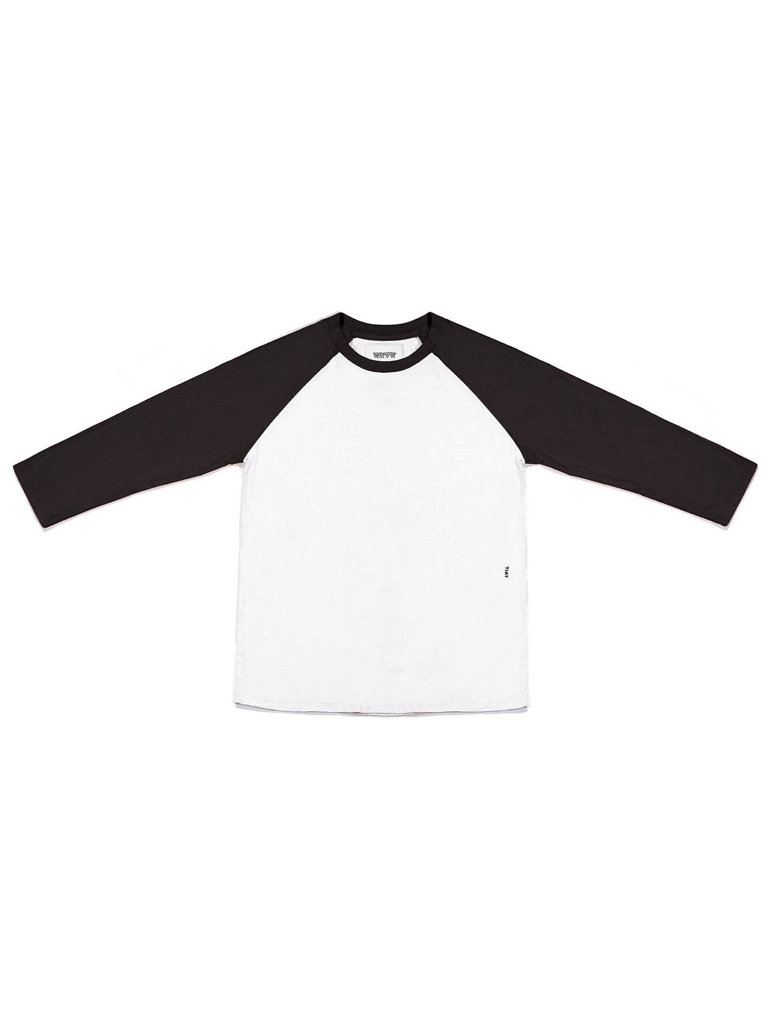Washed Black Relaxed-Fit Raglan Baseball T-shirt - Black/White for wholesale on Faire6